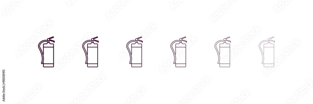 Poster fire extinguisher outline icon. linear vector from hotel concept. 6 different line style fire exting