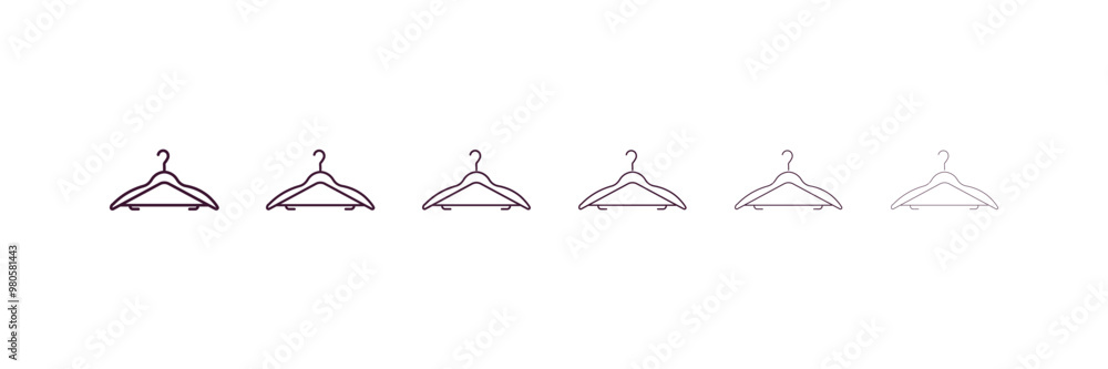 Poster hanger outline icon. linear vector from hotel concept. 6 different line style hanger icon included t