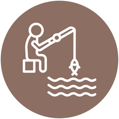 River Fishing vector icon illustration of Fishing iconset.
