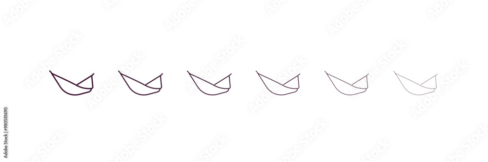 Poster hammock outline icon. linear vector from hotel concept. 6 different line style hammock icon included