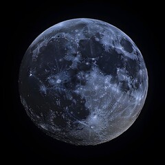 Full moon with black sky
