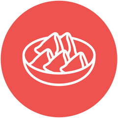 Samosa vector icon illustration of Street Food iconset.
