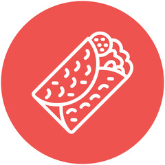 Doner Kebab vector icon illustration of Street Food iconset.