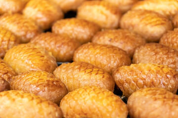 Turkish Sweets - Kalbura Bastı Cookies in Sugar Syrup