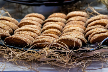 Oatmeal Cookies - Close-up. Sweet dessert.