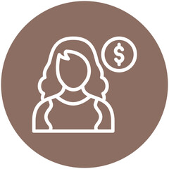 Client Female vector icon illustration of Gig Economy iconset.
