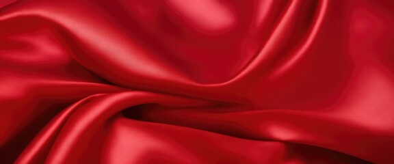 Obraz premium Luxurious Red Silk Fabric with Elegant Rich Folds