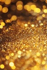 Beautiful yellow color glitters for background, with bokeh