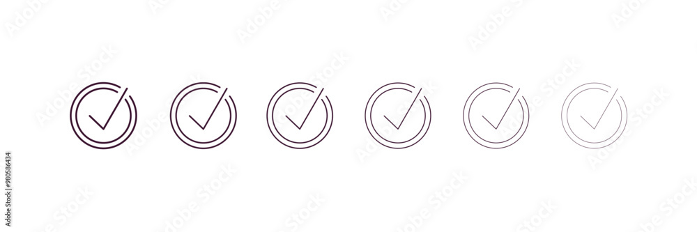 Aufkleber approved outline icon. linear vector from human resources concept. 6 different line style approved i
