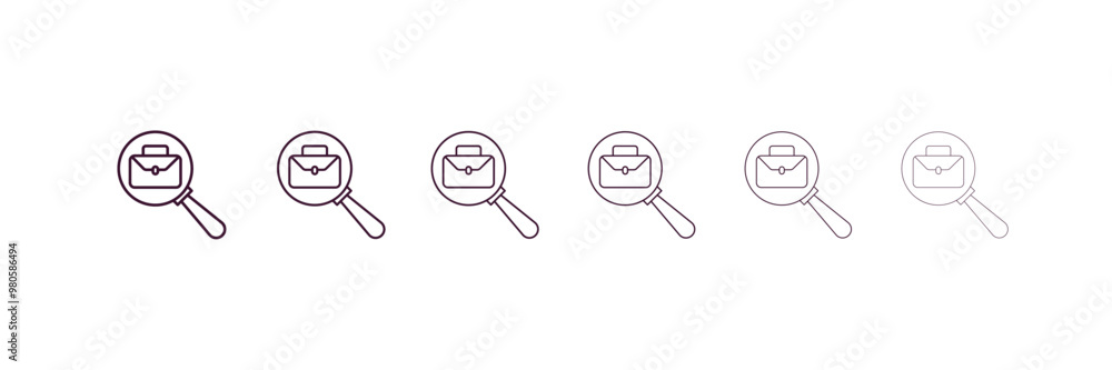 Aufkleber job outline icon. linear vector from human resources concept. 6 different line style job icon includ