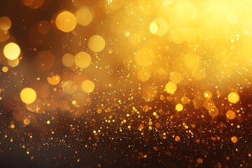 Beautiful yellow color glitters for background, with bokeh