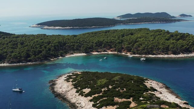 Panoramic Aerial View Of Lastovo Island In The Adriatic Sea, Croatia.