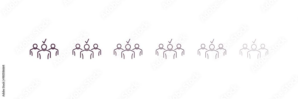 Poster selection outline icon. linear vector from human resources concept. 6 different line style selection
