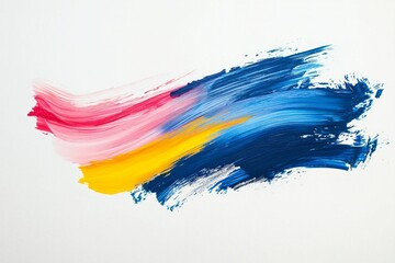 Minimalist colorful brushstroke on a clean background 