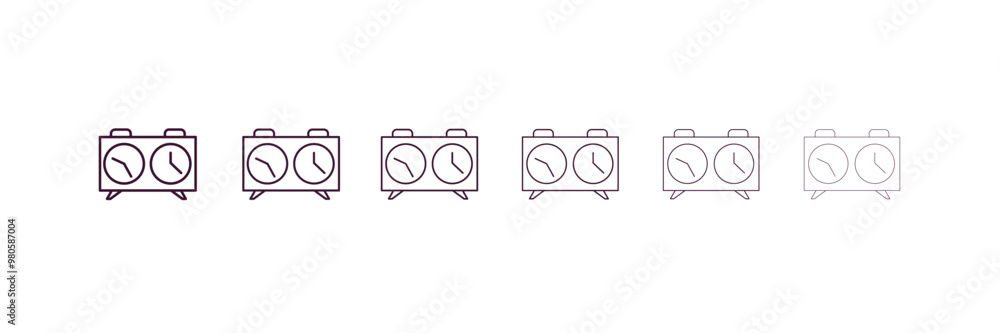 Poster chess clock outline icon. linear vector from human resources concept. 6 different line style chess c