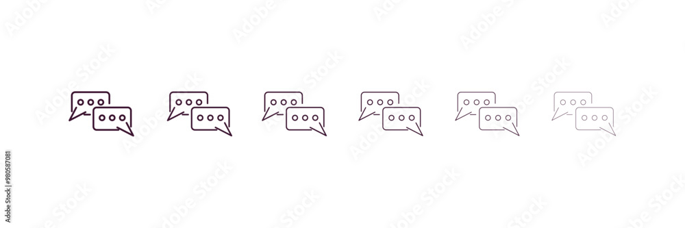 Poster dialogue outline icon. linear vector from human resources concept. 6 different line style dialogue i