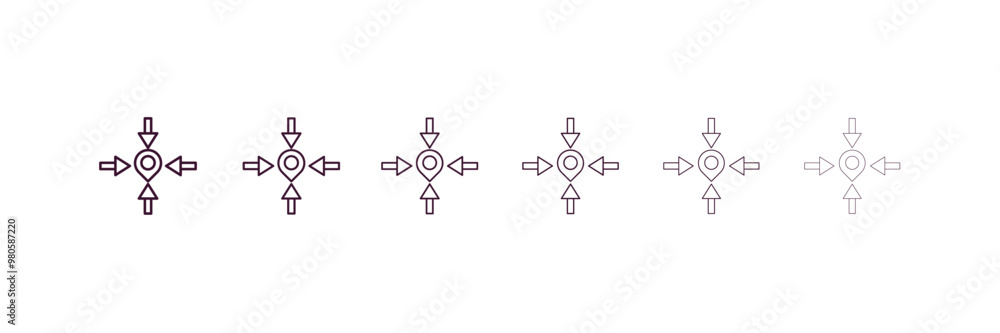 Aufkleber meeting point outline icon. linear vector from human resources concept. 6 different line style meeti
