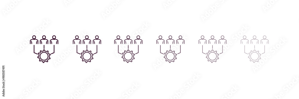 Poster onboarding outline icon. linear vector from human resources concept. 6 different line style onboardi