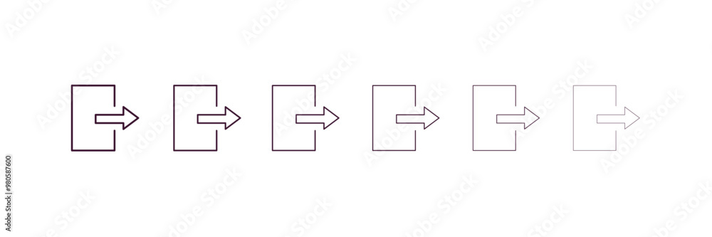 Aufkleber quit outline icon. linear vector from human resources concept. 6 different line style quit icon incl