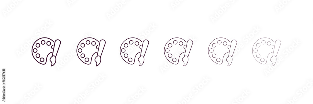 Aufkleber art outline icon. linear vector from human resources concept. 6 different line style art icon includ