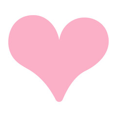 Heart. Pink symbol of love. Color vector illustration. Isolated on white background. Flat style. Idea for web design.