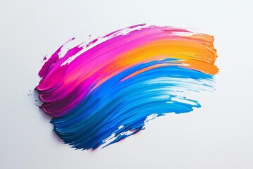 Minimalist colorful brushstroke on a clean background 