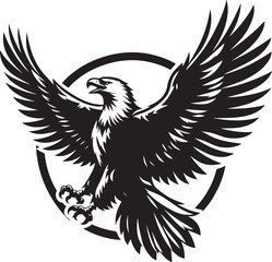 Fototapeta premium Majestic Black Eagle Logo - Monochrome Pro Vector Design, Generated With AI