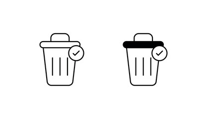 Trash Bin icon design with white background stock illustration