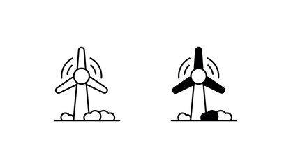 Wind Turbine icon design with white background stock illustration