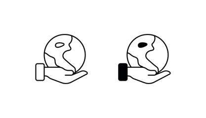 Earth Care icon design with white background stock illustration