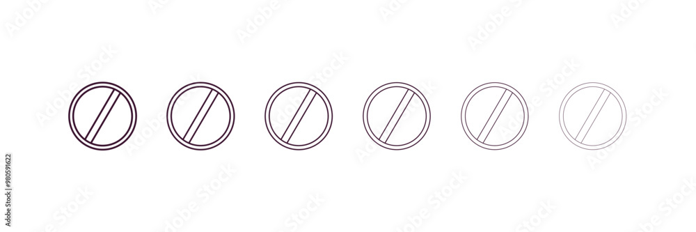 Poster access denied outline icon. linear vector from internet security concept. 6 different line style acc