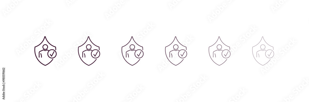 Poster authentication outline icon. linear vector from internet security concept. 6 different line style au
