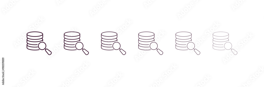 Poster data search outline icon. linear vector from internet security concept. 6 different line style data 