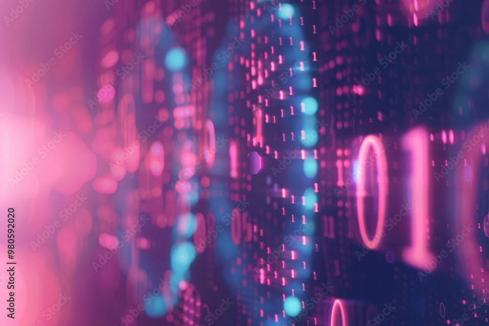 Aufkleber  Abstract digital rings intertwined with data streams, representing the dynamic flow of information and innovation in the digital and technological landscape.