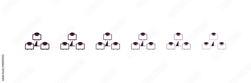 Aufkleber local network outline icon. linear vector from internet security concept. 6 different line style loc