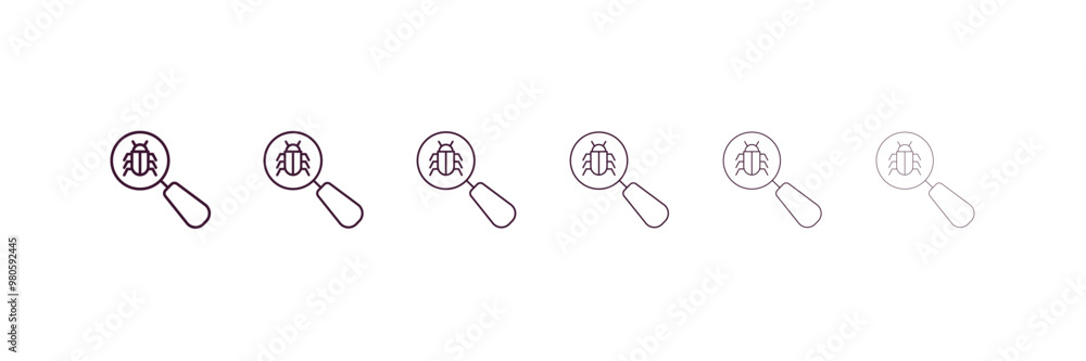 Poster malware outline icon. linear vector from internet security concept. 6 different line style malware i