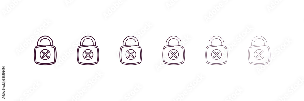 Poster insecure outline icon. linear vector from internet security concept. 6 different line style insecure