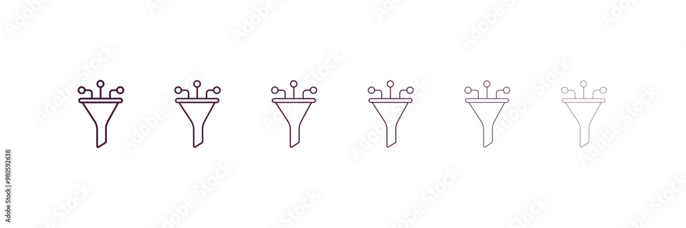 Aufkleber network funnel outline icon. linear vector from internet security concept. 6 different line style ne