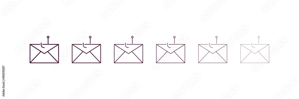 Poster phishing outline icon. linear vector from internet security concept. 6 different line style phishing