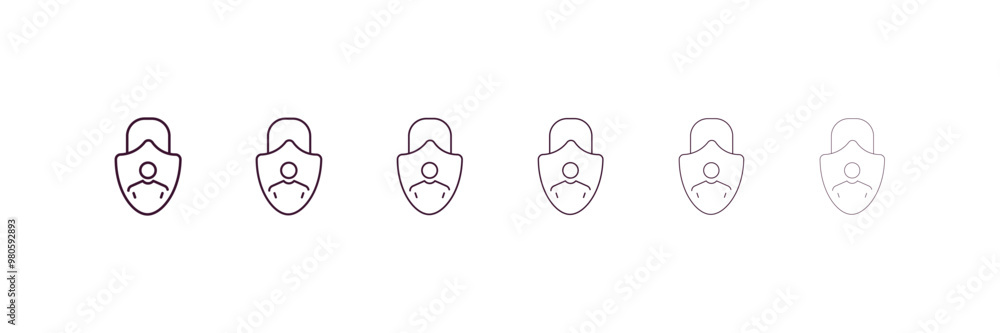 Poster privacy outline icon. linear vector from internet security concept. 6 different line style privacy i