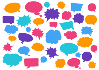 Set of colorful speech bubble