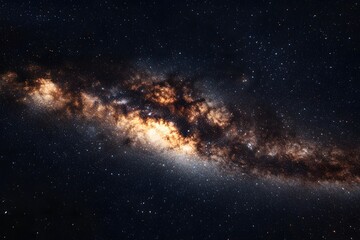 Fototapeta premium Starry sky, Milky Way galaxy at the center of the frame, dark background