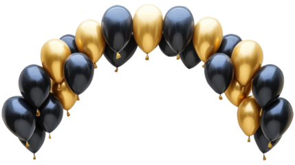 Black and Gold Balloon Arch.
