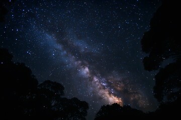 Obraz premium Starry sky, Milky Way galaxy at the center of the frame, dark background