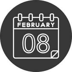 8 February Vector Icon Design