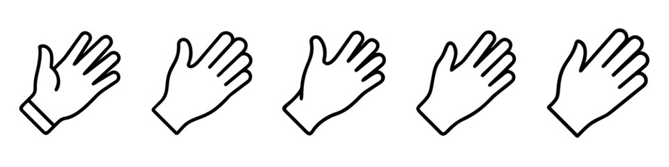 Gloves simple linear icon. Set of gloves linear icons. Vector illustration