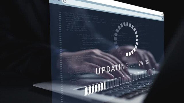 Business person invests in updating knowledge and software, ensuring updated competitiveness. Prioritizing continuous update and upgrading for both knowledge and software efficiency update. UUID