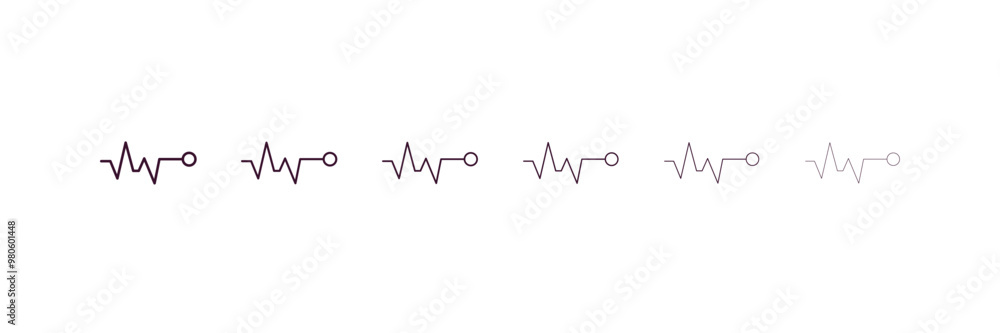 Poster pulse line outline icon. linear vector from medical concept. 6 different line style pulse line icon 