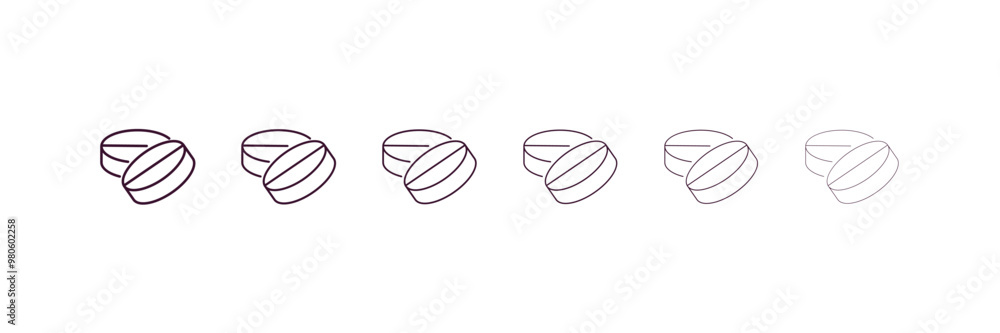 Aufkleber tablets outline icon. linear vector from medical concept. 6 different line style tablets icon includ