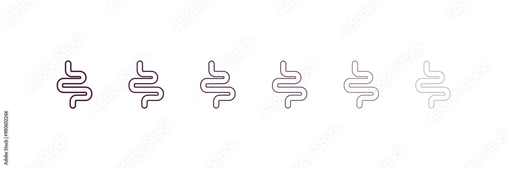 Aufkleber intestines outline icon. linear vector from medical concept. 6 different line style intestines icon 